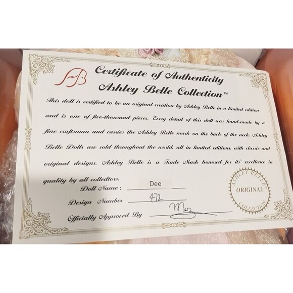 Ashley Bell Fine Bisque Porcelain Doll African American Dee 472 w/Certificate - Picture 3 of 4